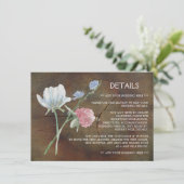 ワイルドフラワー オーク材 ウェディング 詳細 エンクロージャーカード (スタンド正面)