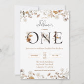 ワイルドフラワー オータム ファースト バースデー 招待状 (正面)