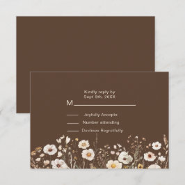 ワイルドフラワー オータム フォール フラワー ウェディング 出欠カード