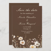ワイルドフラワー オータム フォール フローラル ウェディング セーブザデート (正面/裏面)