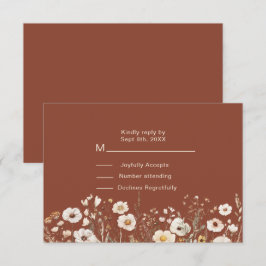 ワイルドフラワー オータム フォール フローラル ウェディング 出欠カード