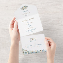 ワイルドフラワー オールインワン ウェディング インビテーション RSVP