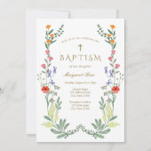 ワイルドフラワー《キリスト教》洗礼式や命名式 招待状 (正面)