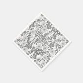 ワイルドフラワー グレー ブルーム フラワーベビーシャワー オーダーメイド スタンダードカクテルナプキン (角)