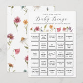 ワイルドフラワー ゲスト探し ベイビー ビンゴ ゲーム カード (正面/裏面)