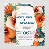 ワイルドフラワー ゲートフォールド ウェディング 招待状, かわいいウェディング セーブザデート (正面/裏面)