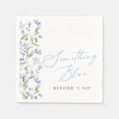 ワイルドフラワー サムシングブルー ブライダルシャワー スタンダードカクテルナプキン (正面)