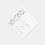 ワイルドフラワー サムシング ブルー ブライダル シャワー スタンダードカクテルナプキン (角)