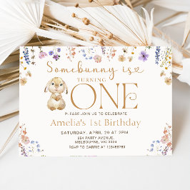 ワイルドフラワー サムバニー ハッピーワン 1歳誕生日 招待状