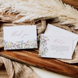 ワイルドフラワー サンクスカード ピンク フローラル ボヘミアン フラワーズ サンキューカード