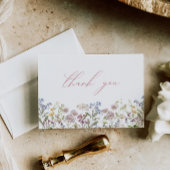 ワイルドフラワー サンクスカード ピンク フローラル ボヘミアン フラワーズ サンキューカード