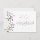 ワイルドフラワー サンクスカード ピンク フローラル ボヘミアン フラワーズ サンキューカード (裏面)