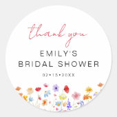 ワイルドフラワー サンクス ブライズシャワー イン ブルーム ラウンドシール (正面)