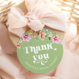 ワイルドフラワー サージュグリーン ブライダルシャワー 感謝 フェイバータグ