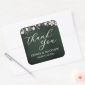 ワイルドフラワー＆シダ　オン　フォレストグリーン スクエアシール (封筒)