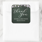 ワイルドフラワー＆シダ　オン　フォレストグリーン スクエアシール (バッグ)