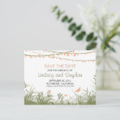 ワイルドフラワー&ストリングライトは日付はがきを保存 案内ポストカード (スタンド正面)