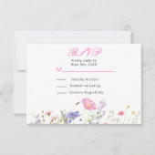 ワイルドフラワー スプリング フローラル 出欠カード (正面)