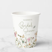 ワイルドフラワー スプリング ブライダル シャワー 紙コップ (正面)