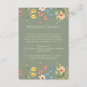 ワイルドフラワー セージ＆イエロー 結婚式の詳細 エンクロージャーカード (正面)