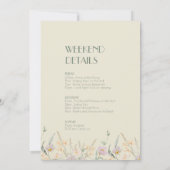 ワイルドフラワー セージ デコ ブライズメイド ウィークエンド 招待状 (裏面)