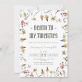 ワイルドフラワー セージ 私の20代に終焉 30歳の誕生日 招待状 (正面)