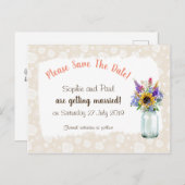 ワイルドフラワー・セーブ・ザ・デート・ポストカード 案内ポストカード (正面/裏面)