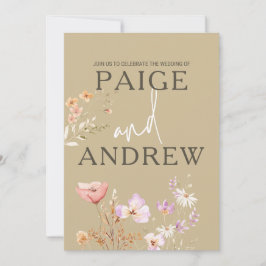 ワイルドフラワー タン ファームハウス ウェディング 招待状 2