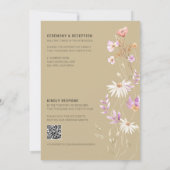 ワイルドフラワー タン ファームハウス ウェディング 招待状 2 (裏面)