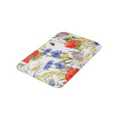 ワイルドフラワー:ダークブルーの水色シームレス バスマット (アングル)