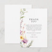 ワイルドフラワー ティーパーティー ブライダルシャワー サンキューカード (正面/裏面)