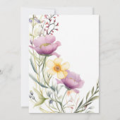 ワイルドフラワー ティーパーティー ブライダルシャワー 招待状 (裏面)