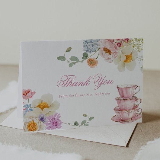 ワイルドフラワー ティーパーティー 感謝の気持ちのカード サンキューカード