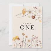 ワイルドフラワー テーブルナンバーカード 招待状 (正面)