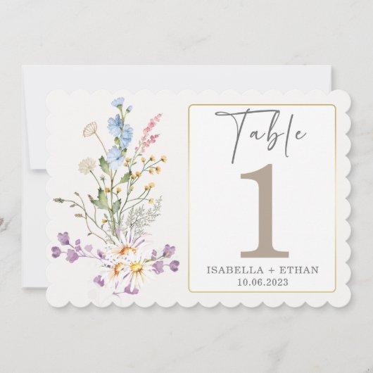 ワイルドフラワー テーブルナンバー テンプレート (正面)