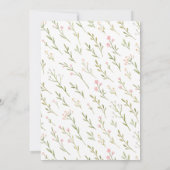 ワイルドフラワー デインティ ピンク フラワー フォト ベイビー 招待状 (裏面)