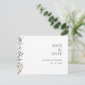 『ワイルドフラワー・デリケートなフローラ・セーブ・ザ・デート・ポストカード』 ポストカード (スタンド正面)