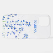 ワイルドフラワー ネイチャー 水彩画 青い鈴蘭 iPhoneケース (裏面横)