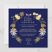 ワイルドフラワー&ハニービーフローラオンライン赤ちゃんシャワー 招待状 (正面)