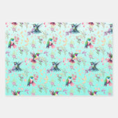 ワイルドフラワー&ハミングバードラッピング紙 ラッピングペーパーシート (正面2)