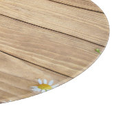 ワイルドフラワー、ハーブ:木製の背景。 カッティングボード (角)