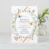 ワイルドフラワー&バタフライリースブライダルシャワー 招待状 (スタンド正面)