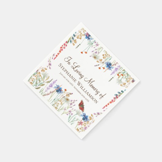 ワイルドフラワー&バタフライ愛の記憶 スタンダードカクテルナプキン (角)