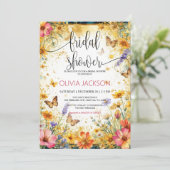 ワイルドフラワー バタフライ サマー ビーチ シャワー 招待状 (スタンド正面)