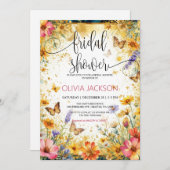 ワイルドフラワー バタフライ サマー ビーチ シャワー 招待状 (正面/裏面)
