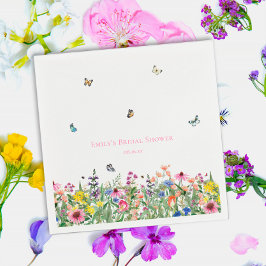 ワイルドフラワー&バタフライ ブライダルシャワー スタンダードカクテルナプキン