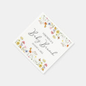 ワイルドフラワー バタフライ ボヘミア ベイビー シャワー ブランチ スタンダードカクテルナプキン (角)