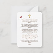 ワイルドフラワー&バター葬儀記念祈りの言葉 ノートカード (裏面)