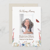 ワイルドフラワー&バター葬儀記念祈りの言葉 ノートカード (正面/裏面)