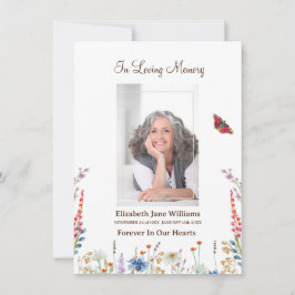 ワイルドフラワー&バター葬儀記念祈りの言葉 ノートカード